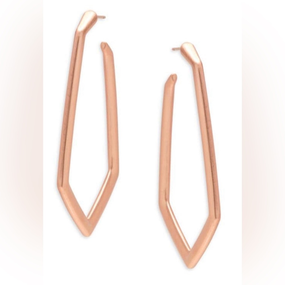 KENDRA SCOTT NWT stunning Lonnie 14K Rose Goldplated Half Hoop Earrings